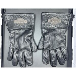 Harley-Davidson Leather Gauntlet Gloves Black Bar & Shield